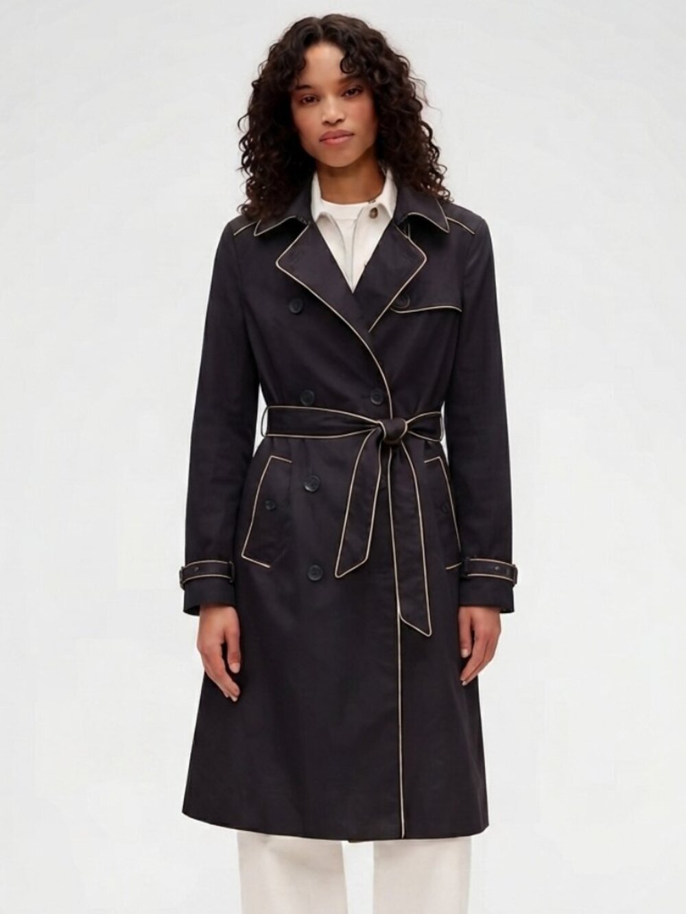 Gap Trench Coat water resistant with contrast piping and polka dot linin…